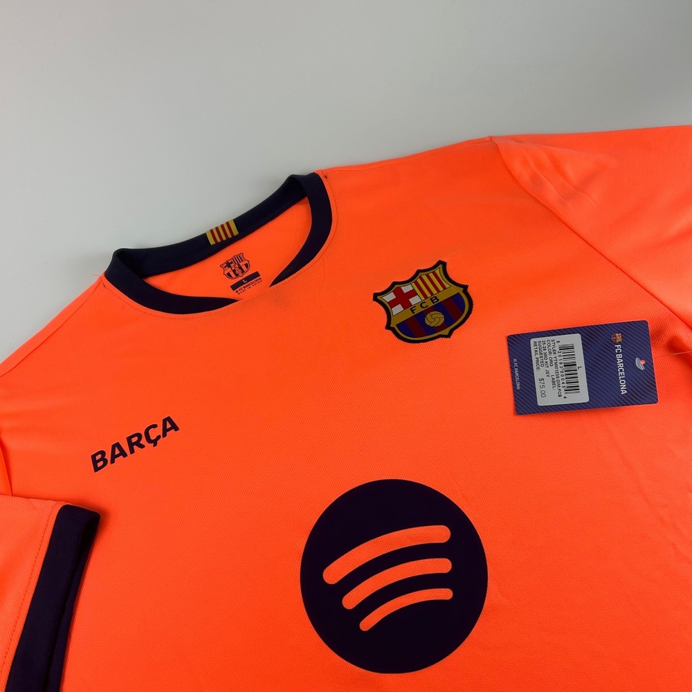 FC Barcelona Men's L 2024-25 Third Kit Soccer Jersey Orange Athletic NEW
